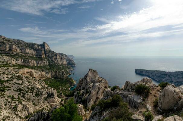 Parc national des Calanques, vue aérienne